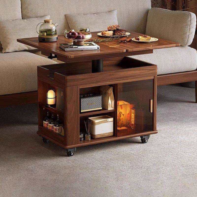 黑胡桃木实木升降茶几可移动折叠两用餐桌小户型客厅沙发边几茶桌,畜牧/养殖物资,畜牧/养殖器械,淘宝优惠券,粉丝福利购,淘宝优惠卷