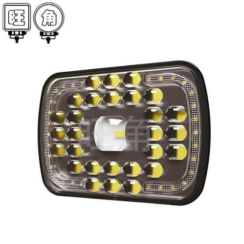 WJ检修灯新款LED工作灯越野车灯45W白黄双色7寸汽车改装车灯