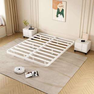 日式简约无床头悬浮床架子排骨架家用铁艺床加厚单人双人铁架子床