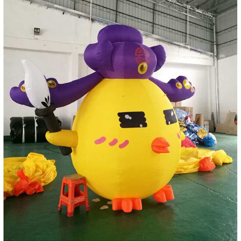新款吉祥物小鸡 开业庆典广告传媒人偶卡通 充气模型