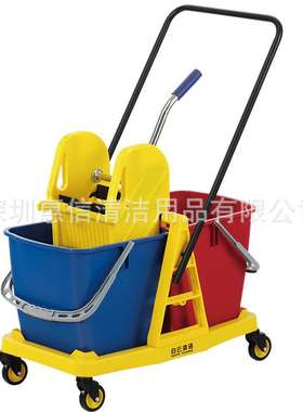 白云AF08074大号双桶榨水车60升柞水车挤水桶地拖把桶炸水车60升