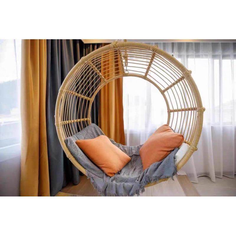 圆圈吊篮椅子室内秋千家用阳台吊床户外仿藤椅圆形摇篮椅悬挂吊椅