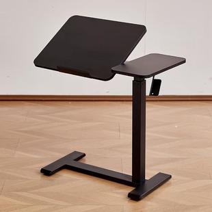 气动液压升降桌可翻转电脑桌站立式工作台置地可移动升降床边桌