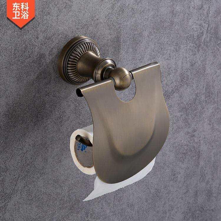 仿古全铜青花瓷纸巾架卷纸器纸巾盒厕纸架浴室五金挂件