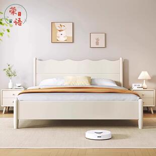 北欧全实木床简约现代主卧双人床1.5米可储物1.8米双人床卧室家具