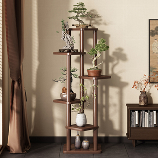 中式花架子阳台落地式实木多层置物架客厅多肉2025新款花台花盆架