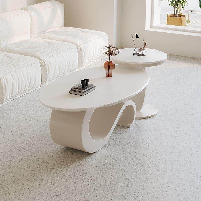 新款岩板椭圆形茶几轻奢现代客厅家用简约极简卧室子母茶几家居