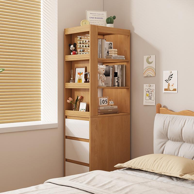 转角书架落地置物架客厅靠墙窄柜一体书架简易储物柜展示收纳书柜
