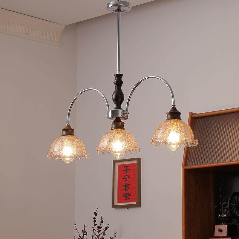 法式中古餐厅吊灯美式复古乡村南洋风高级感设计师款餐桌岛台灯具