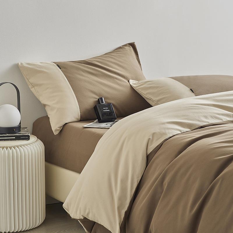 纯棉高级感简约全棉加厚磨毛四件套秋冬被套床单1.5m1.8床上用品