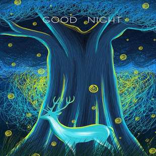 夜景灯光美陈亮化灯饰画户外商业街led灯饰画抽像麋鹿森林设计