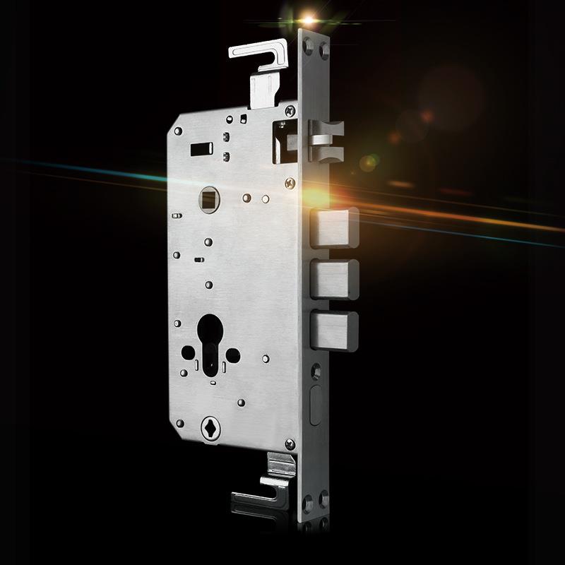 锁体60*68A款24*240全不锈钢防插双快双活指纹密码锁机械锁锁体