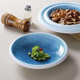 10个装台德密胺盘子餐厅饭店上汤菜盘仿瓷汤盘圆盘商用盘餐具套装