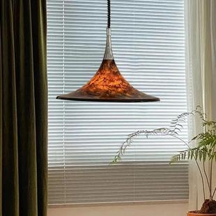 落霞设计师中古餐厅吊灯可升降复古风彩绘客厅岛台书房艺术创意灯