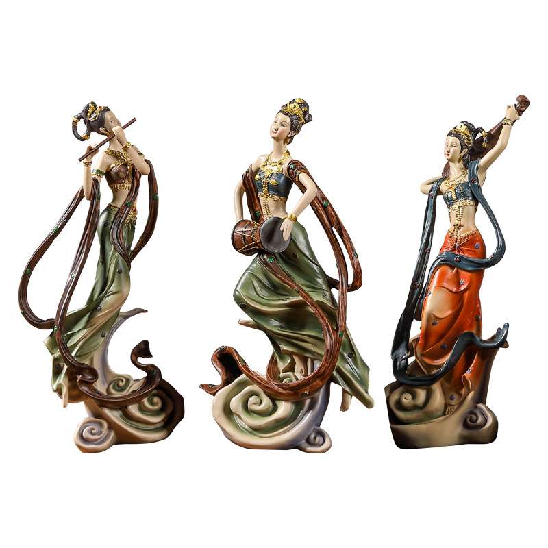 86M0敦煌飞天摆件古典仙女风客厅书架电视柜新中式装饰工艺品