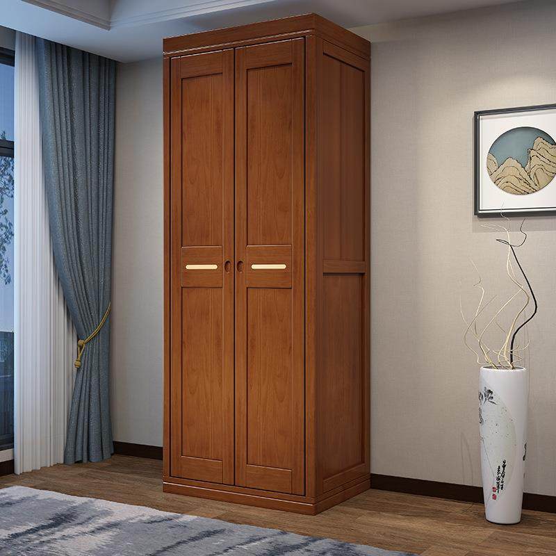 现代中式2门3门4门实木衣柜卧室多层顶柜边柜实木大衣橱平开门柜