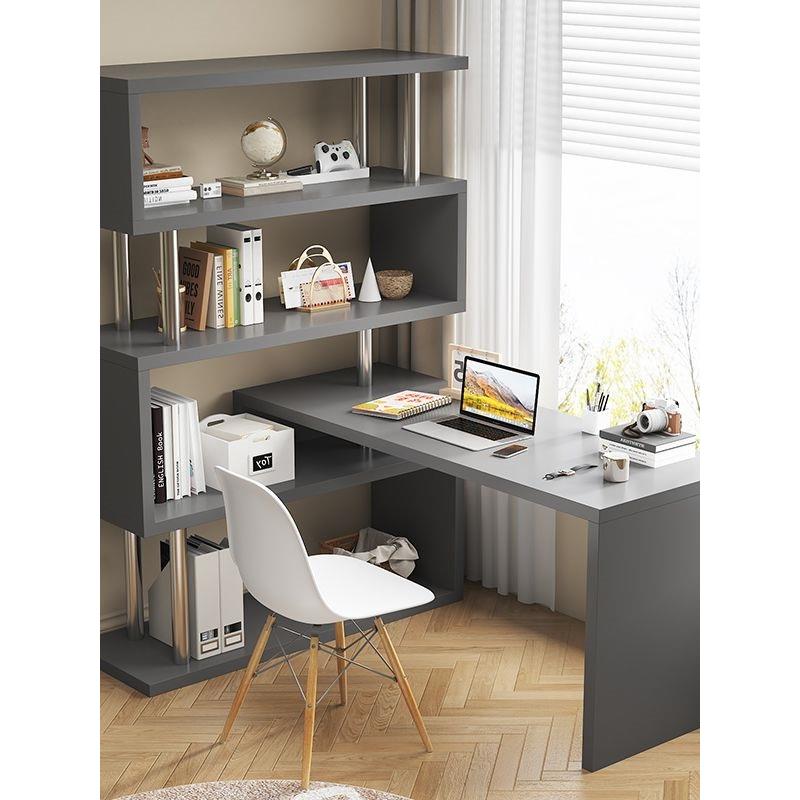 旋转型转角书桌书架一体组合儿童学习桌写字桌电脑桌卧室小户型