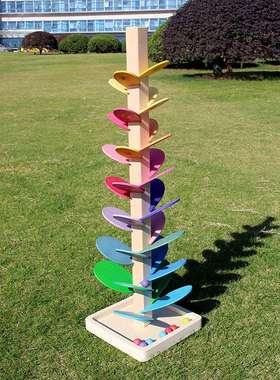 彩虹音乐花瓣树木质拼插积木儿童益智玩具wooedn sounding tree