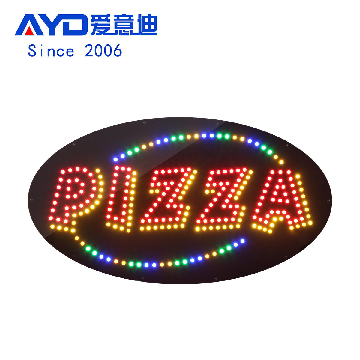 商业快餐门墙标志标牌店外海外广告标牌户外LED披萨标牌厂家直销