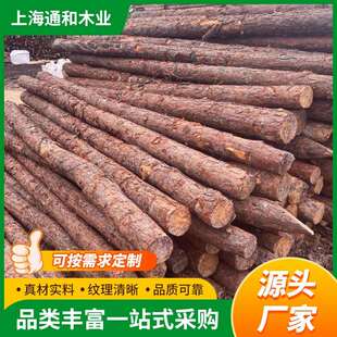 河道打桩木防汛杉木桩油松防腐原木料落叶松实木绿化支持杆