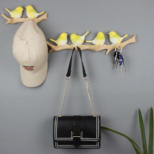 创意小鸟玄关进门挂衣钩门口客厅试衣间挂钩服装店树枝装饰壁挂勾