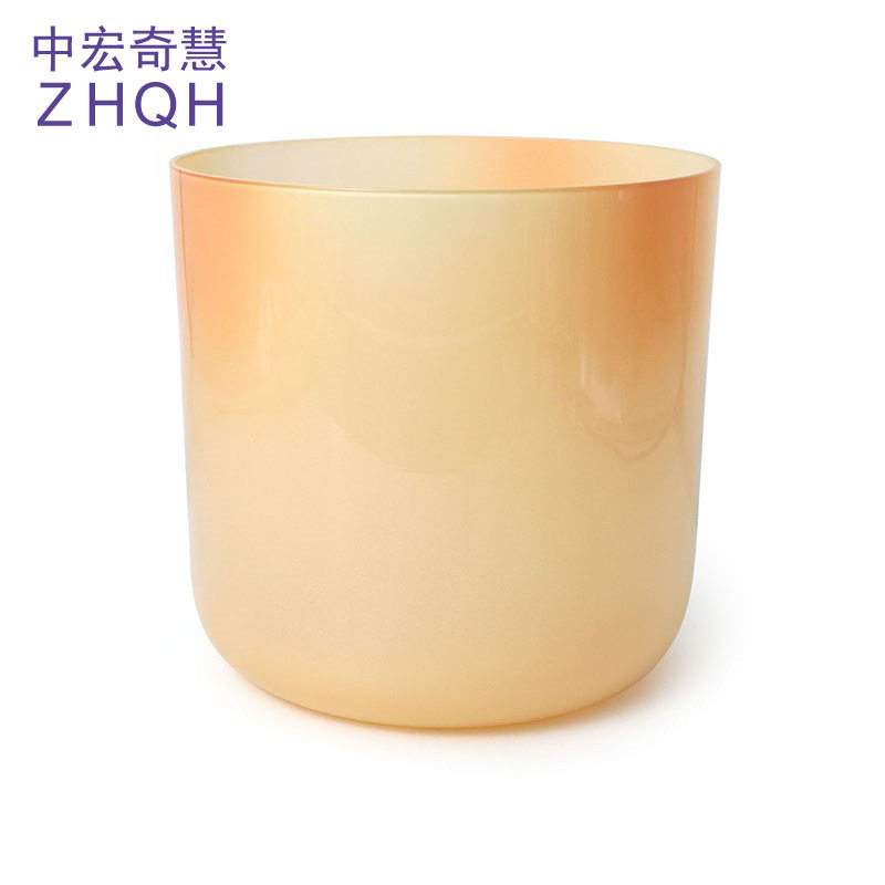 橙色渐变音疗水晶钵水晶歌唱碗瑜伽愈合打击乐器音乐碗