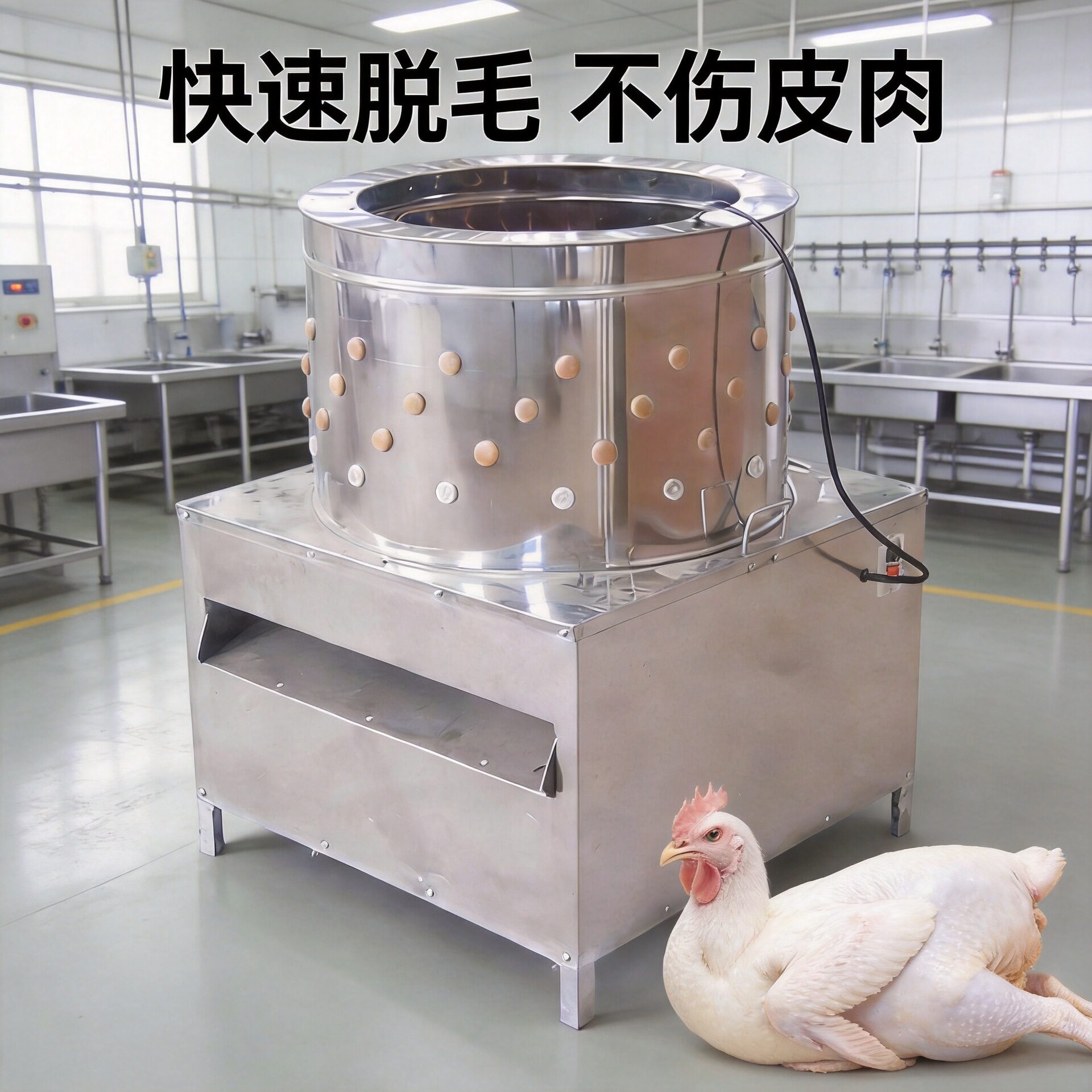 家禽脱毛机家用小型优惠50型不锈钢桶式去毛自动鸡鸭鹅拔毛器
