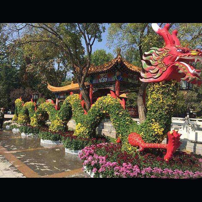 大型龙造型绿雕仿真动物绢花绿雕景观美化仿真植物仿真草雕塑厂