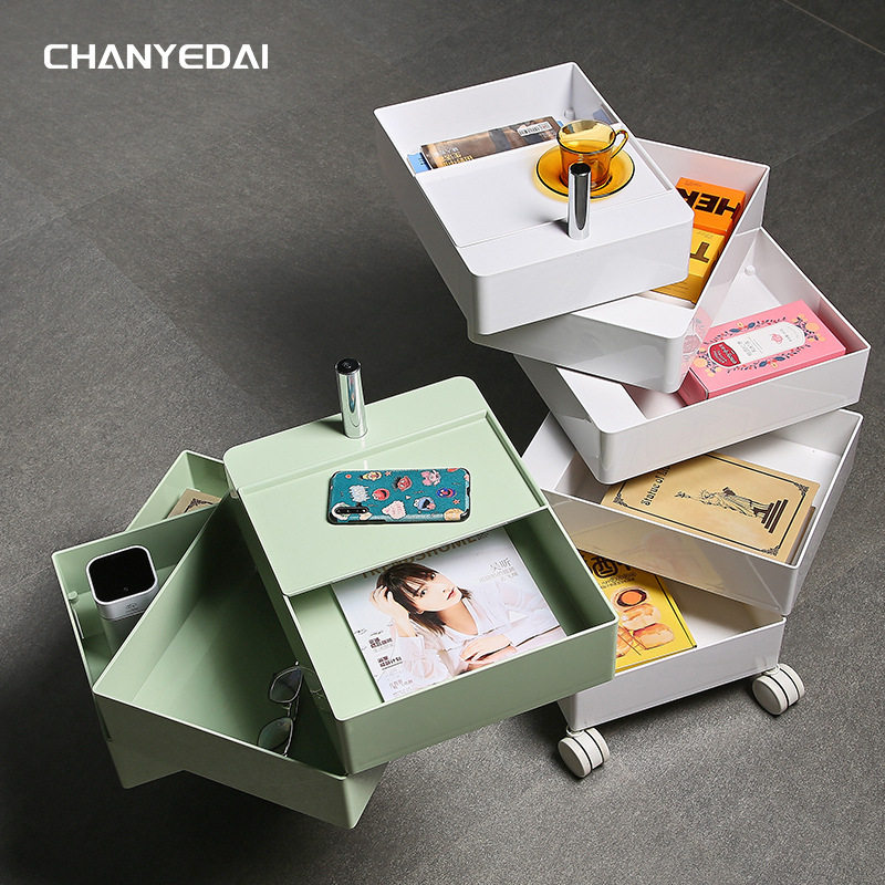 北欧书架置物架移动客厅创意落地单个书柜卧室简易收纳储物小柜子