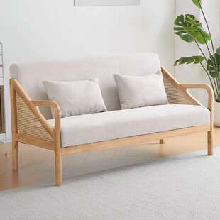 日式原木风阳台休闲区布置桌椅三件套实木看书小沙发茶几组合椅P^