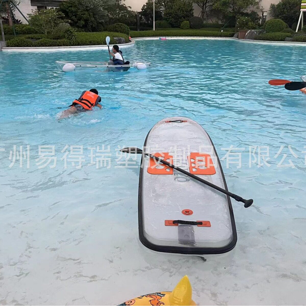 厂价直销PC透明桨板非充气冲浪板夏日玩水神器