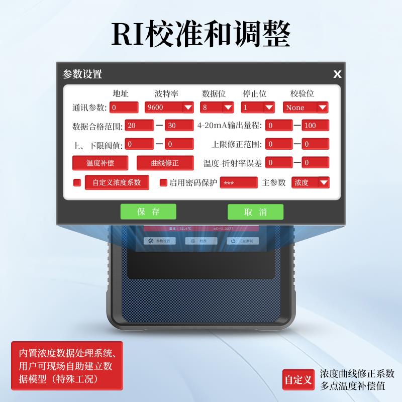 实时在线液体浓度计溶液浓度分析仪折射率仪监测传感器测量折光仪
