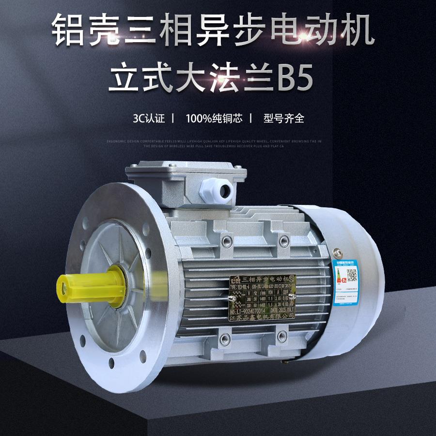 YE3江苏品鑫铝壳三相电机B5立式大法兰370/750/1100W减速机马达