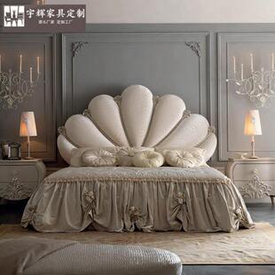 欧式床雕花实木大床双人床2米2.2米主卧奢华婚床加宽布艺床公主床