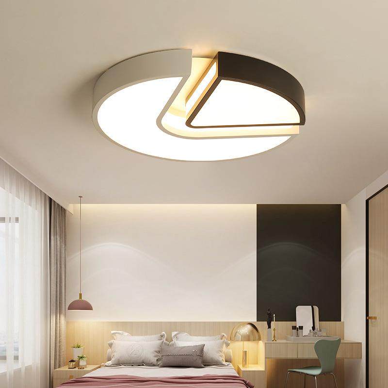 黑白创意几何吸顶灯主卧室灯led简约现代大气家用北欧房间个性灯