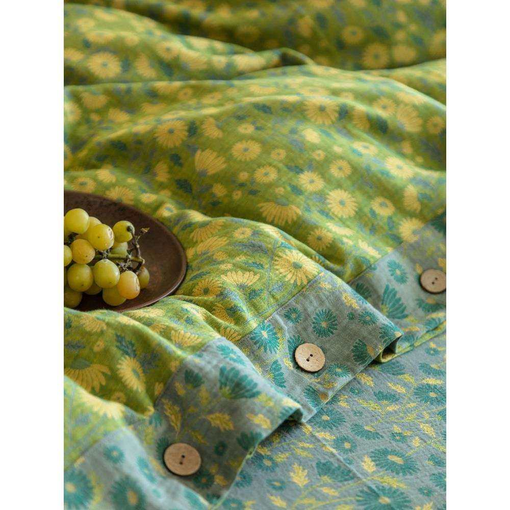 ALI6复古田园风全棉色织双层纱四件套A类棉纱床上用品纽扣工艺款,纺织面料/辅料/配套,纺织机械配件,淘宝优惠券,粉丝福利购,淘宝优惠卷