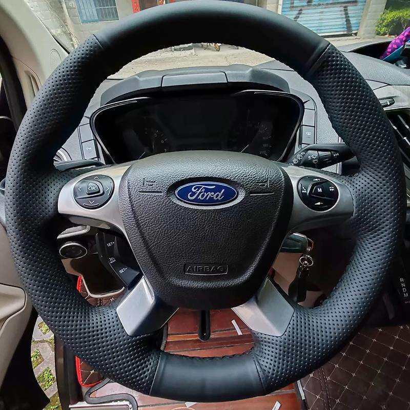 21-23款福特全顺方向盘套真皮18-20款途睿欧把套手缝专用全包款