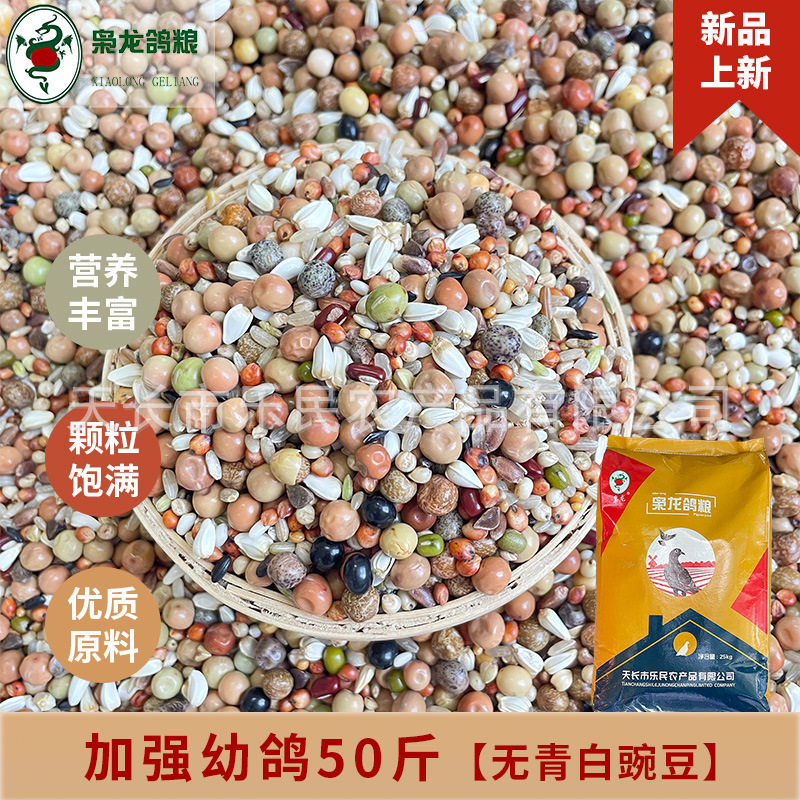 枭龙鸽粮加强幼鸽50斤无青白豌豆赛鸽信鸽营养鸽子食江浙沪皖包邮