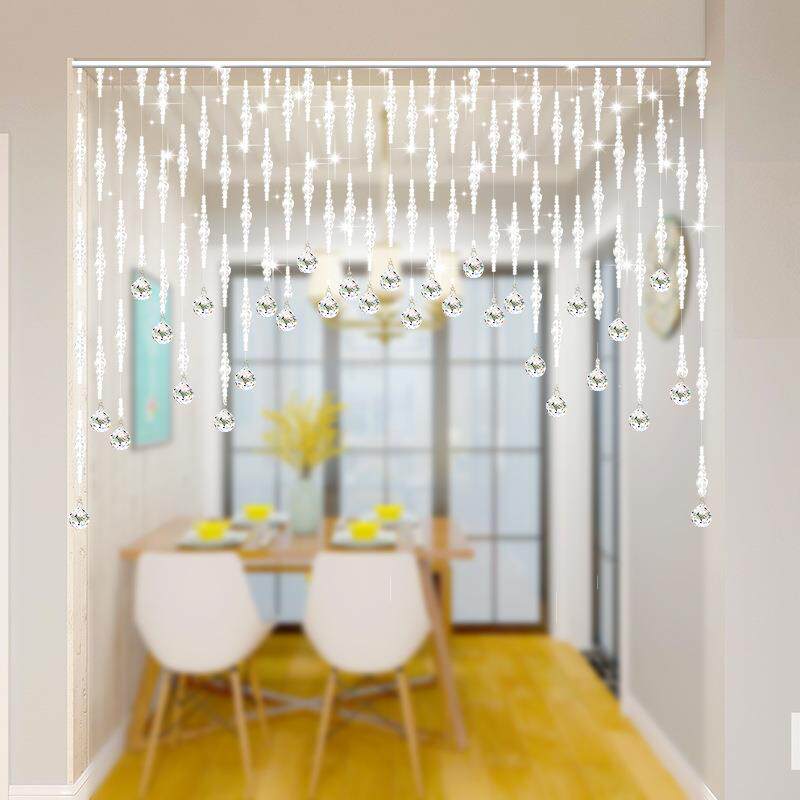 水晶珠帘欧式客厅玄关过道餐厅隔断帘子卫生间家用装饰门帘免打孔