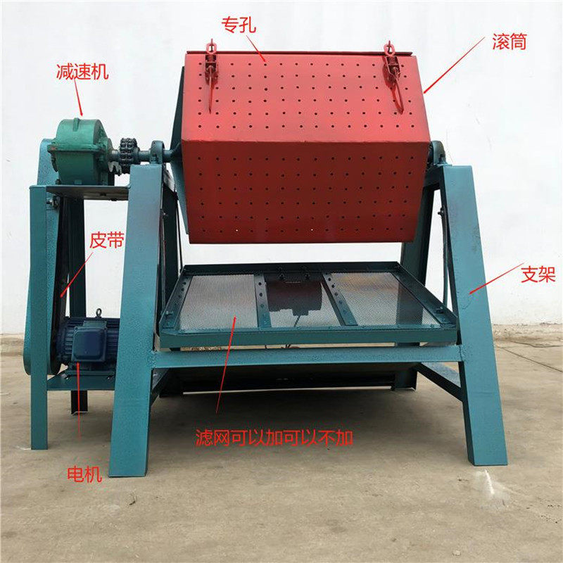 钢铁件除锈翻新机抽尘式六角滚筒抛光机大批量火烧铁除锈干磨机