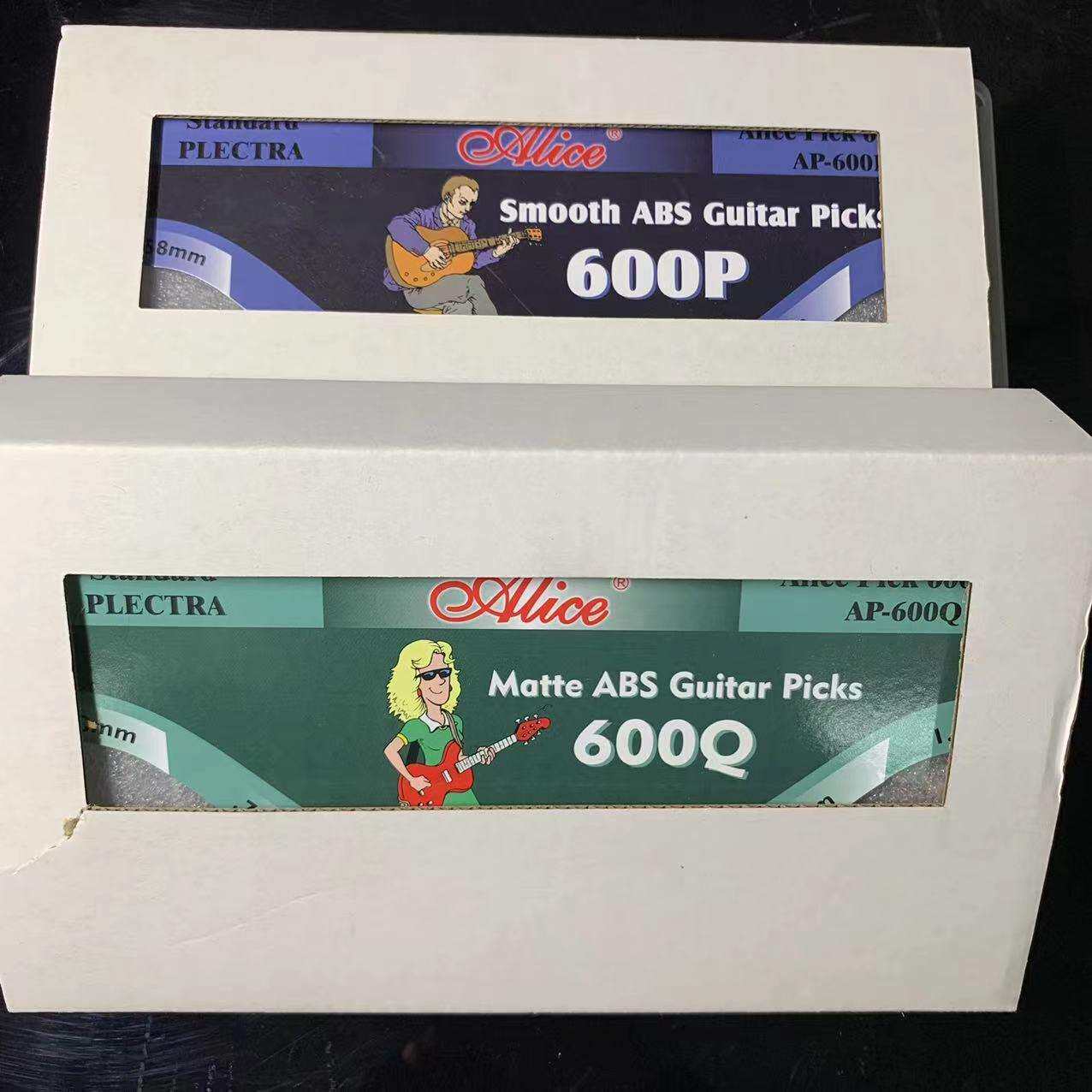 Alice/爱丽丝AP-600P/Q盒装吉他拨片600片/盒装磨砂亮光吉他拨片