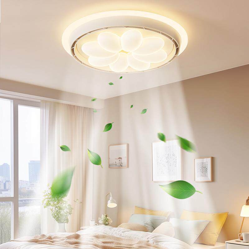 2026新款吸顶灯主卧室儿童房间灯一体吊扇灯全光谱隐形无叶风扇灯