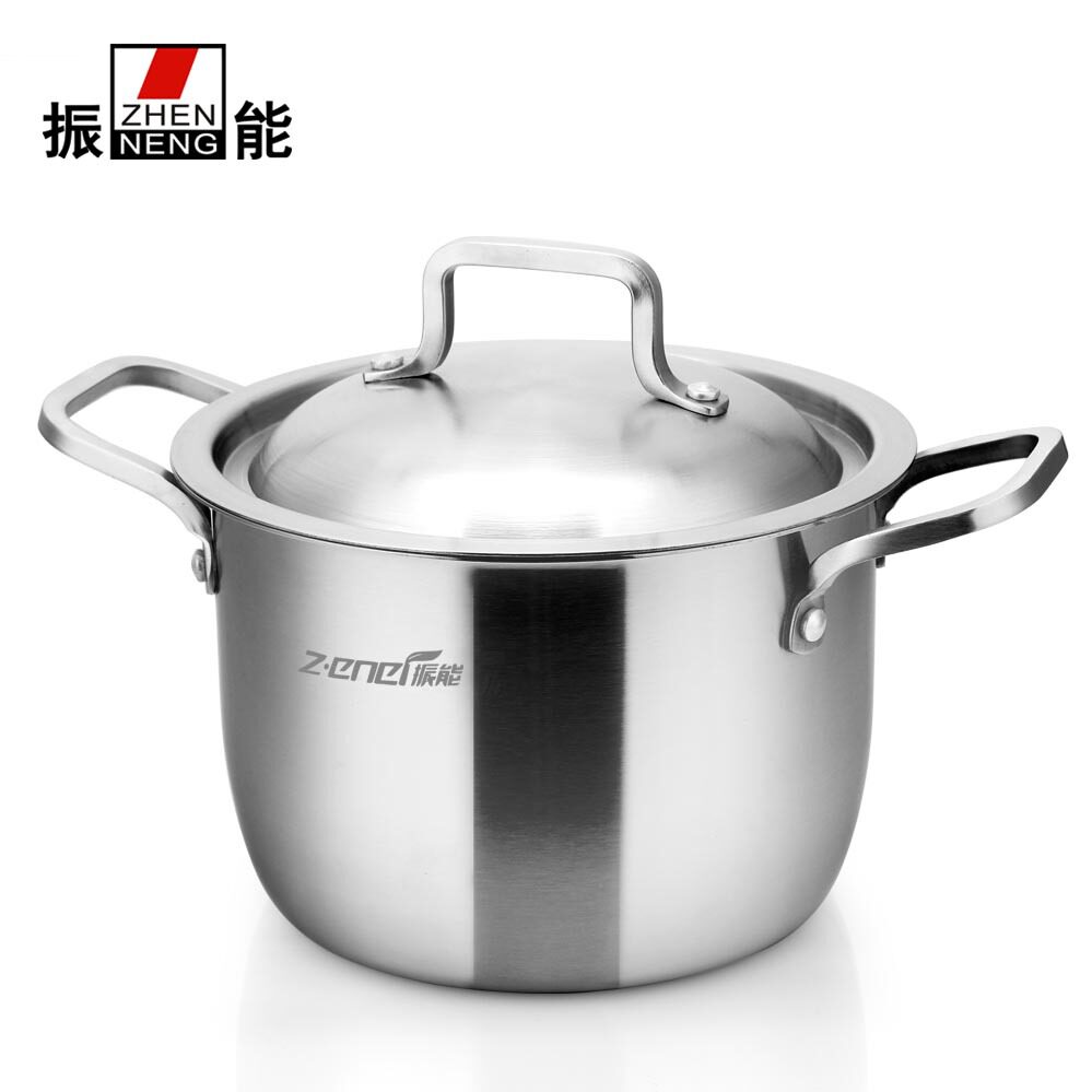 振能优质无磁不锈钢汤锅超大容量炉具通用电磁炉无涂层耐高温