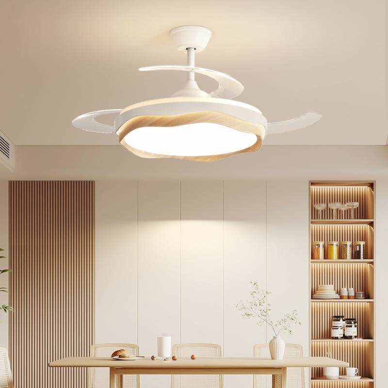 隐形风扇灯原木风一体吊扇灯日式2025新款客厅餐厅灯日式吸顶吊灯