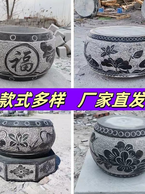 汉白玉花架户外石墩须弥坐石雕大门口庭院盆景台底座老柱墩石