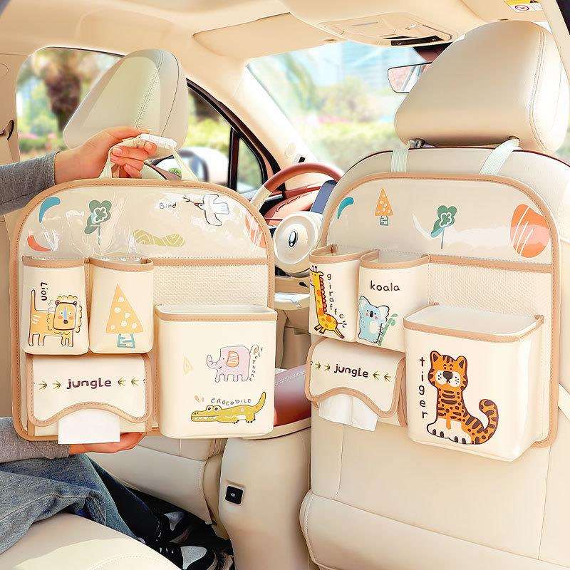 车载垃圾桶纸巾盒二合一汽车椅背收纳袋挂式车内创意垃圾袋置物桶