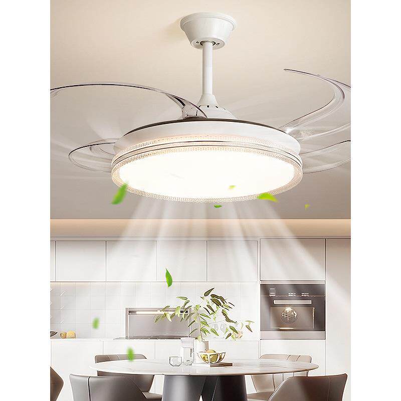 卧室简约现代吊扇灯LED灯具中山家装客厅餐厅灯全光谱隐形风扇灯