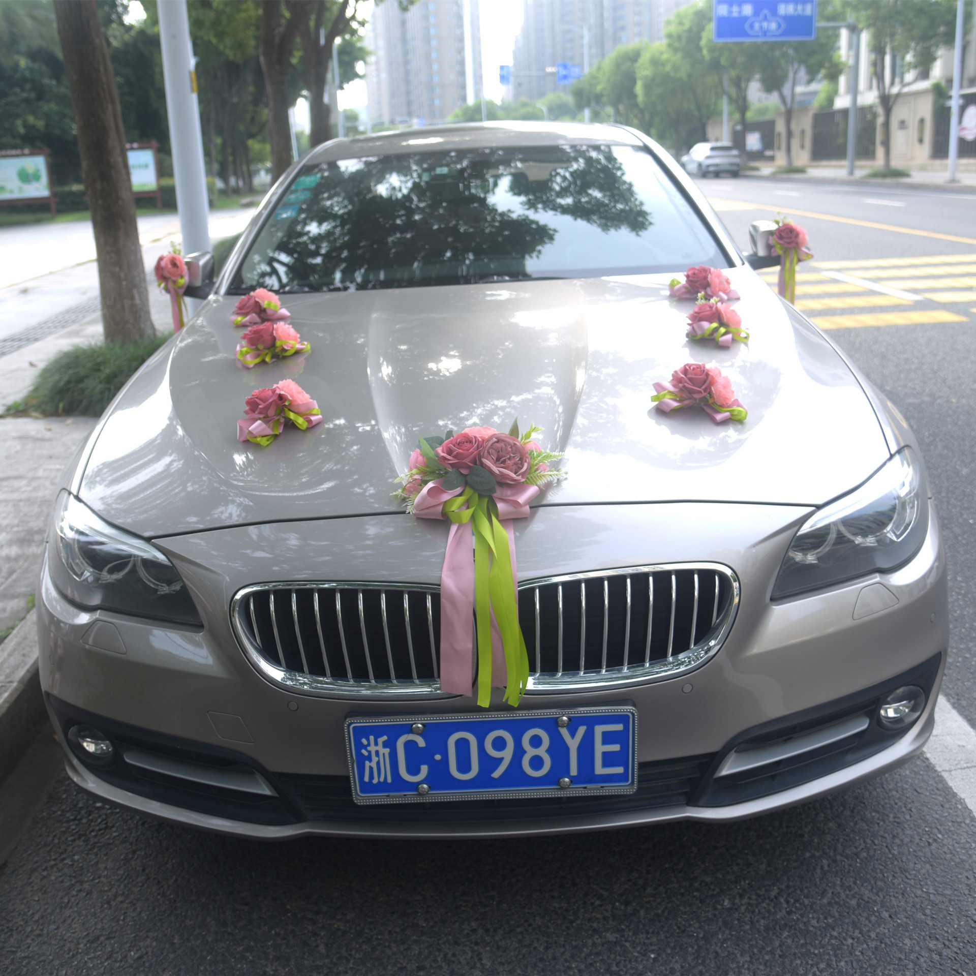 白色婚车车头花全套137副车队