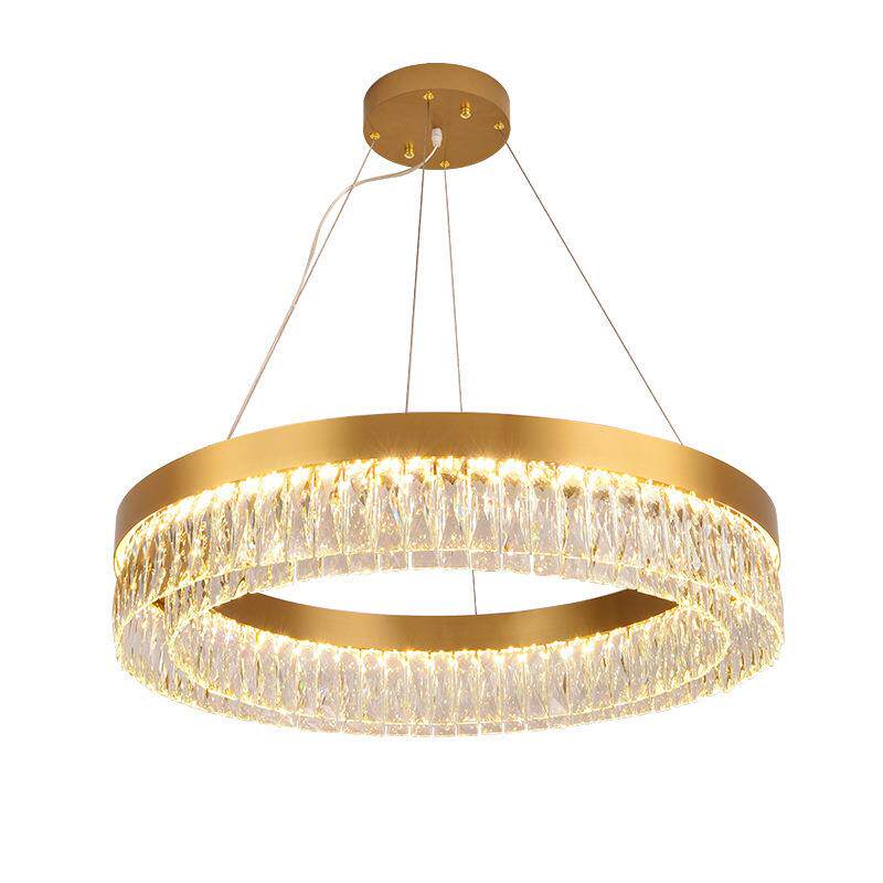 轻奢水晶吊灯客厅简约后现代圆形环形个性艺术吧台餐厅卧室灯灯具