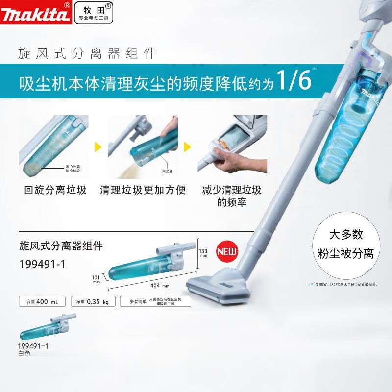 牧田牧田18V锂电充电吸尘器手持无线吸尘机无刷DCL280大功率清洁